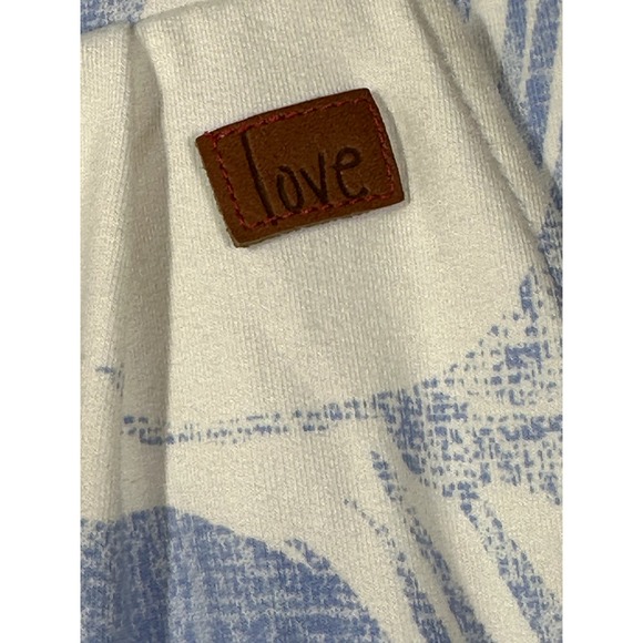 PEACE LOVE WORLD Women's Palm Leaf Print French Terry Jogger Pants Blue Large - Picture 3 of 11